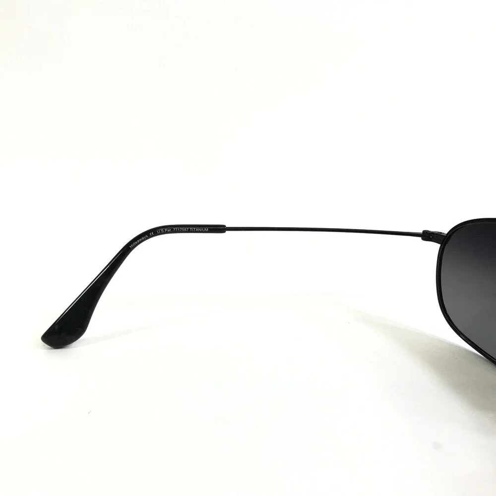 Maui Jim Sunglasses Hideaways MJ248-02 Polished Black with Neutral Gray Lenses